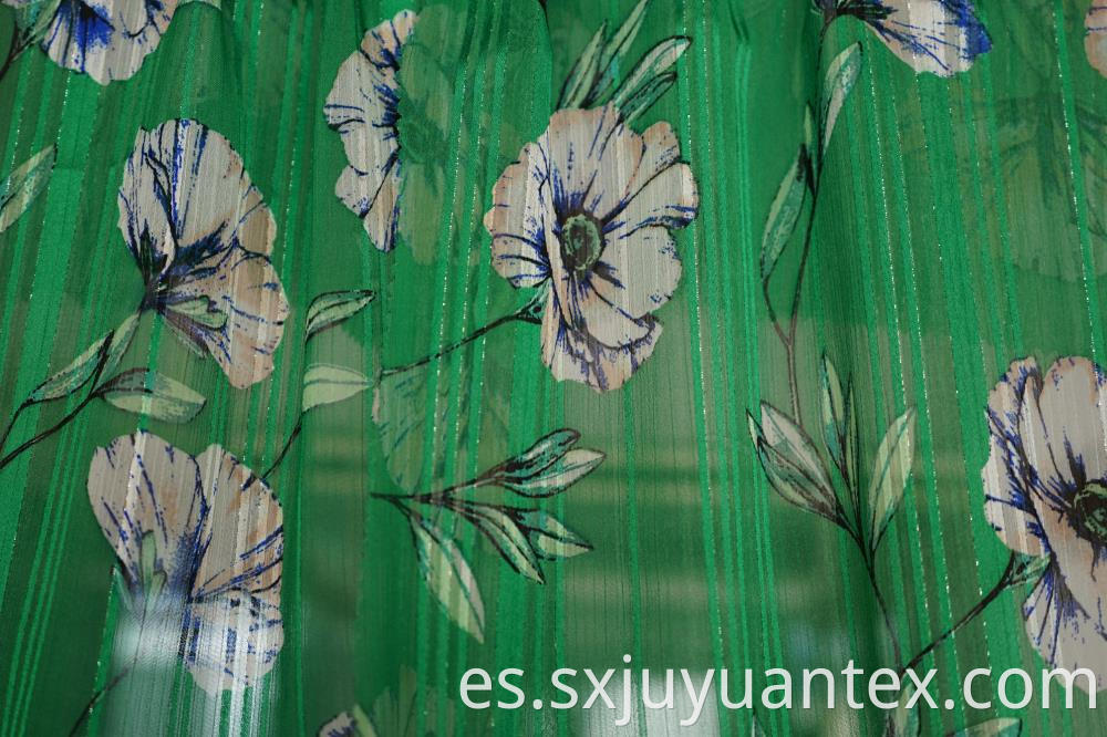 Polyester Lurex Stripe Tissue Fabric